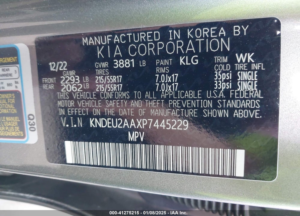 2023 KIA SELTOS S VIN: KNDEU2AAXP7445229