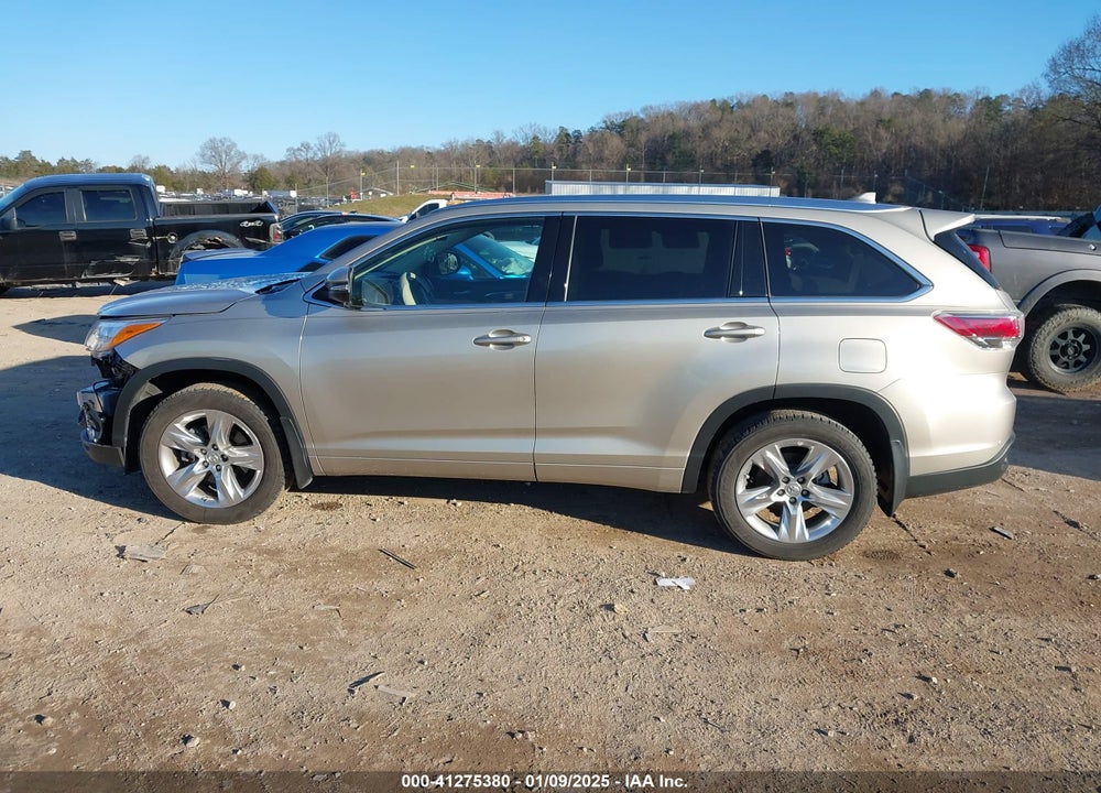 2014 TOYOTA HIGHLANDER LIMITED PLATINUM V6 VIN: 5TDDKRFH5ES038678