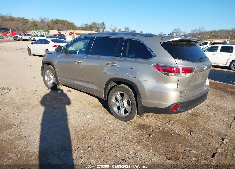 2014 TOYOTA HIGHLANDER LIMITED PLATINUM V6 VIN: 5TDDKRFH5ES038678