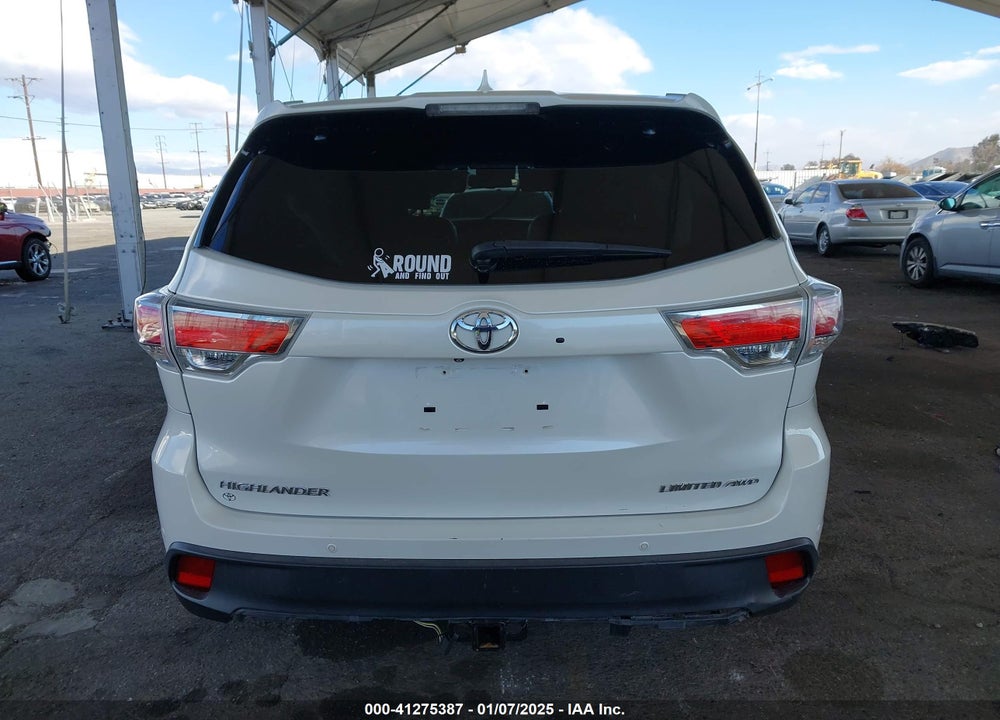 2015 TOYOTA HIGHLANDER LIMITED PLATINUM V6 VIN: 5TDDKRFH4FS151796