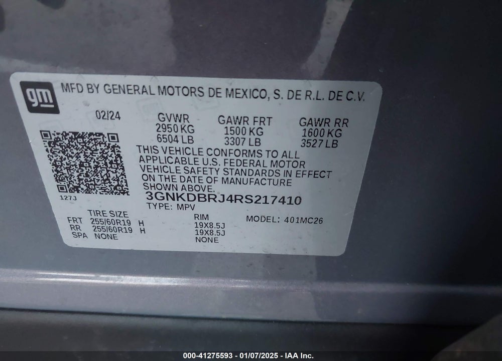 2024 CHEVROLET BLAZER EV EAWD 2LT VIN: 3GNKDBRJ4RS217410