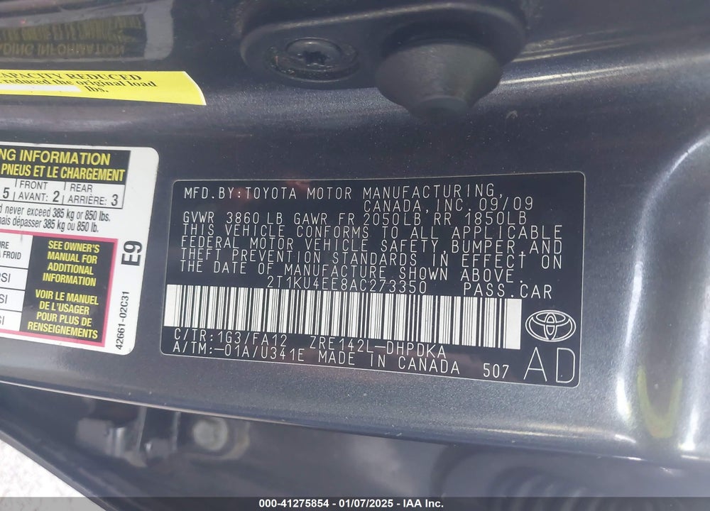 2010 TOYOTA MATRIX VIN: 2T1KU4EE8AC273350