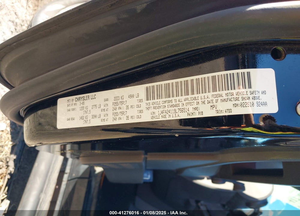 2009 JEEP WRANGLER X VIN: 1J4FA24119L756514