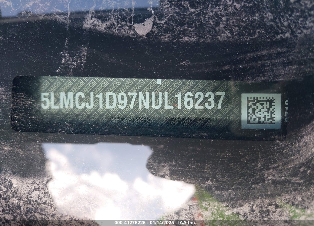 2022 LINCOLN CORSAIR STANDARD VIN: 5LMCJ1D97NUL16237