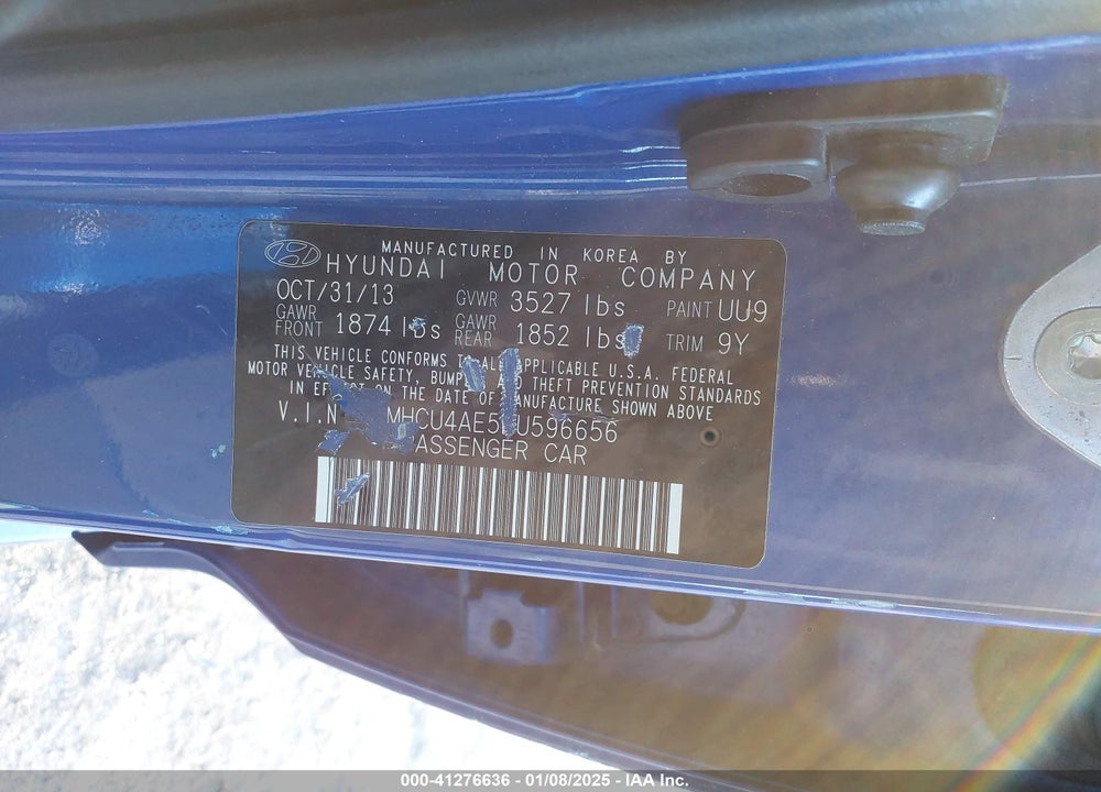 2014 HYUNDAI ACCENT VIN: KMHCU4AE5EU596656