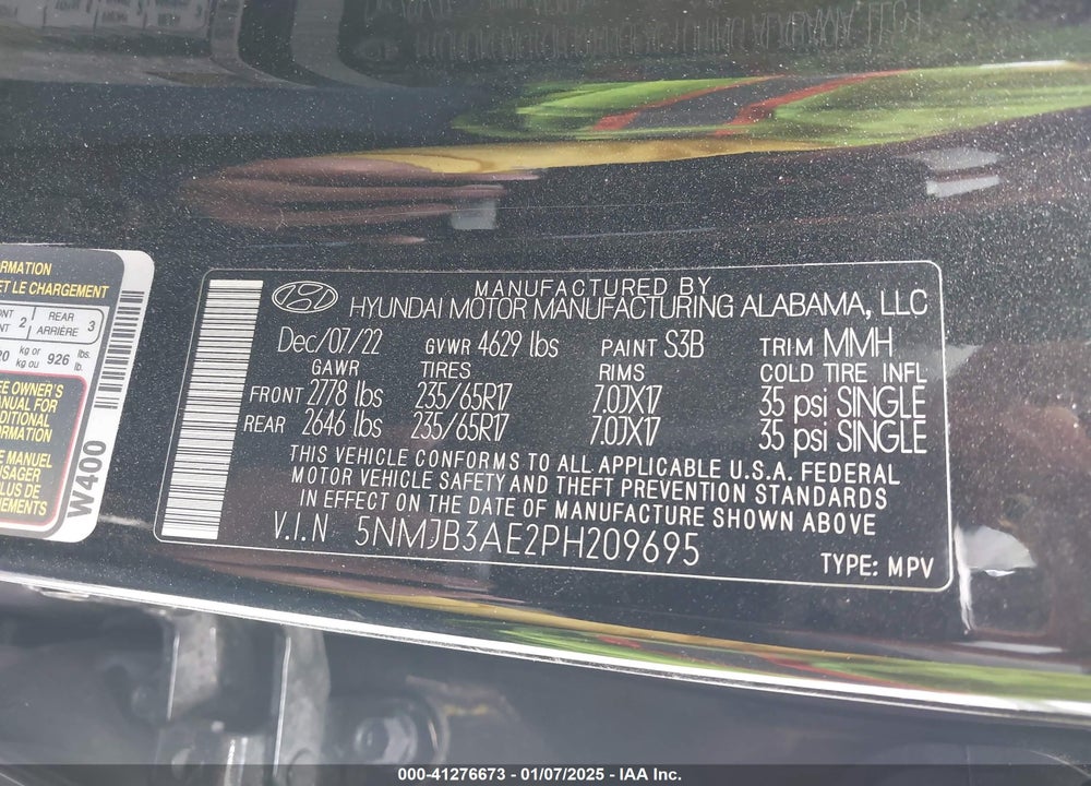 2023 HYUNDAI TUCSON SEL VIN: 5NMJB3AE2PH209695
