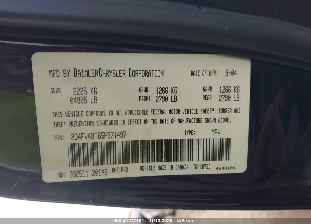 2006 DODGE MAGNUM VIN: 2D4GV57276H200675