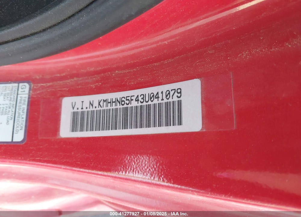2003 HYUNDAI TIBURON GT V6 VIN: KMHHN65F43U041079