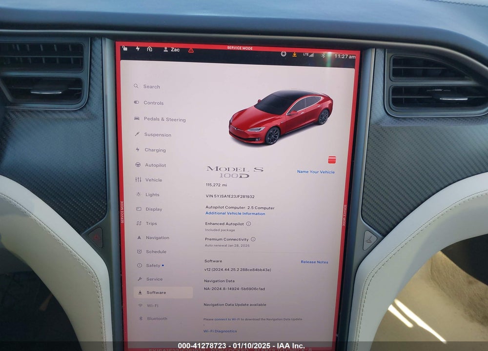 2018 TESLA MODEL S 100D/75D/P100D VIN: 5YJSA1E23JF281932