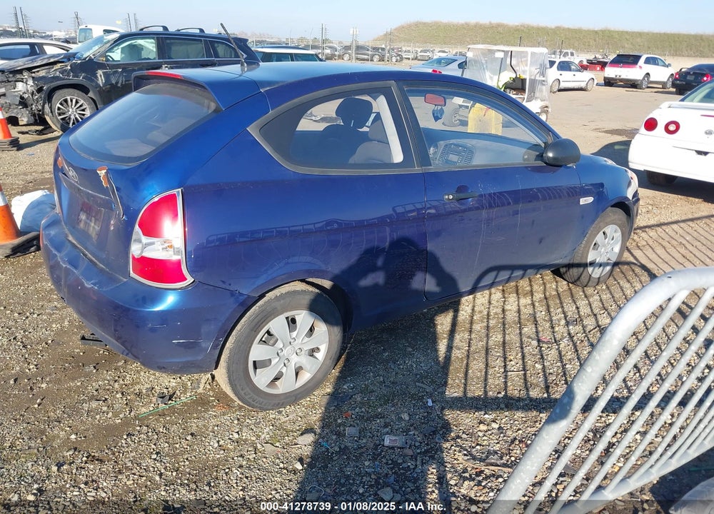 2008 HYUNDAI ACCENT GS VIN: KMHCM36C48U079788
