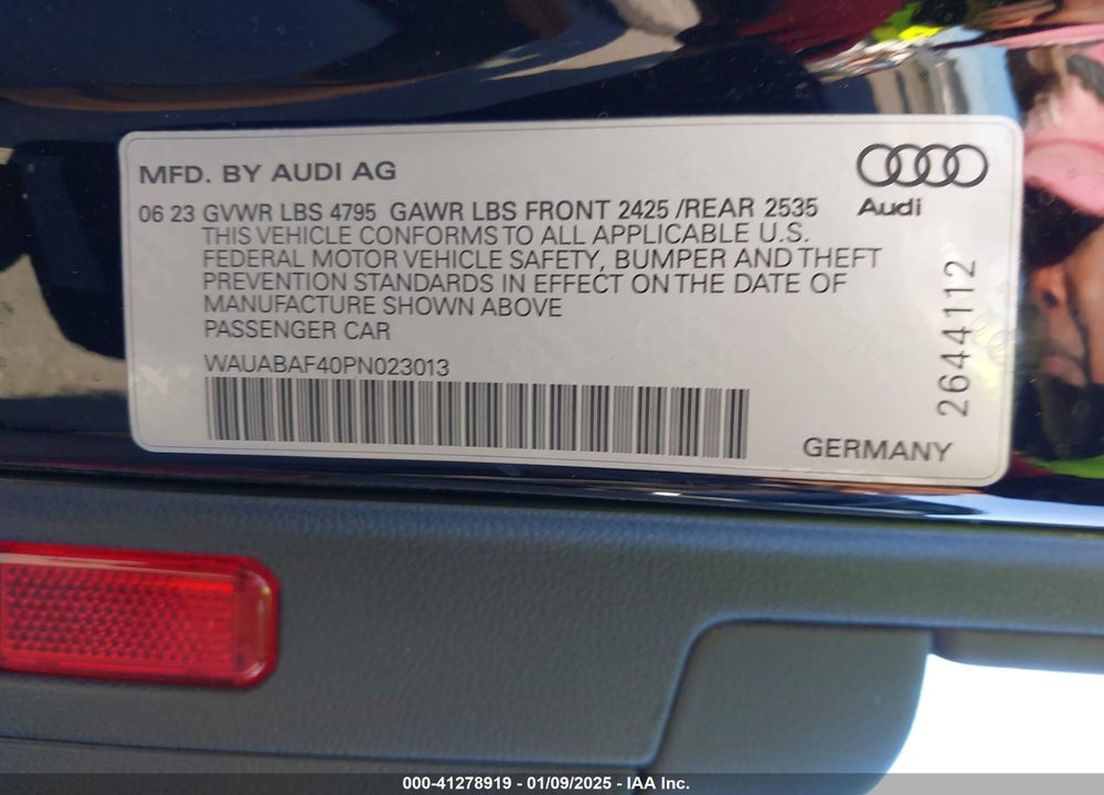2023 AUDI A4 VIN: WAUABAF40PN023013