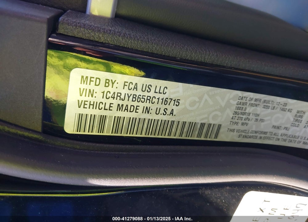 2024 JEEP GRAND CHEROKEE 4XE VIN: 1C4RJYB65RC116715