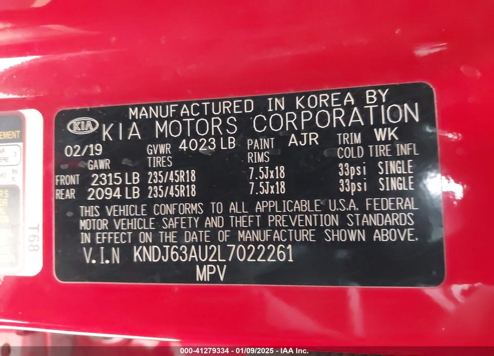 2020 KIA SOUL VIN: KNDJ63AU2L7022261