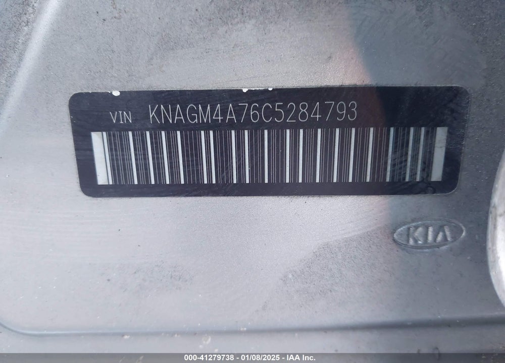 2012 KIA OPTIMA LX VIN: KNAGM4A76C5284793