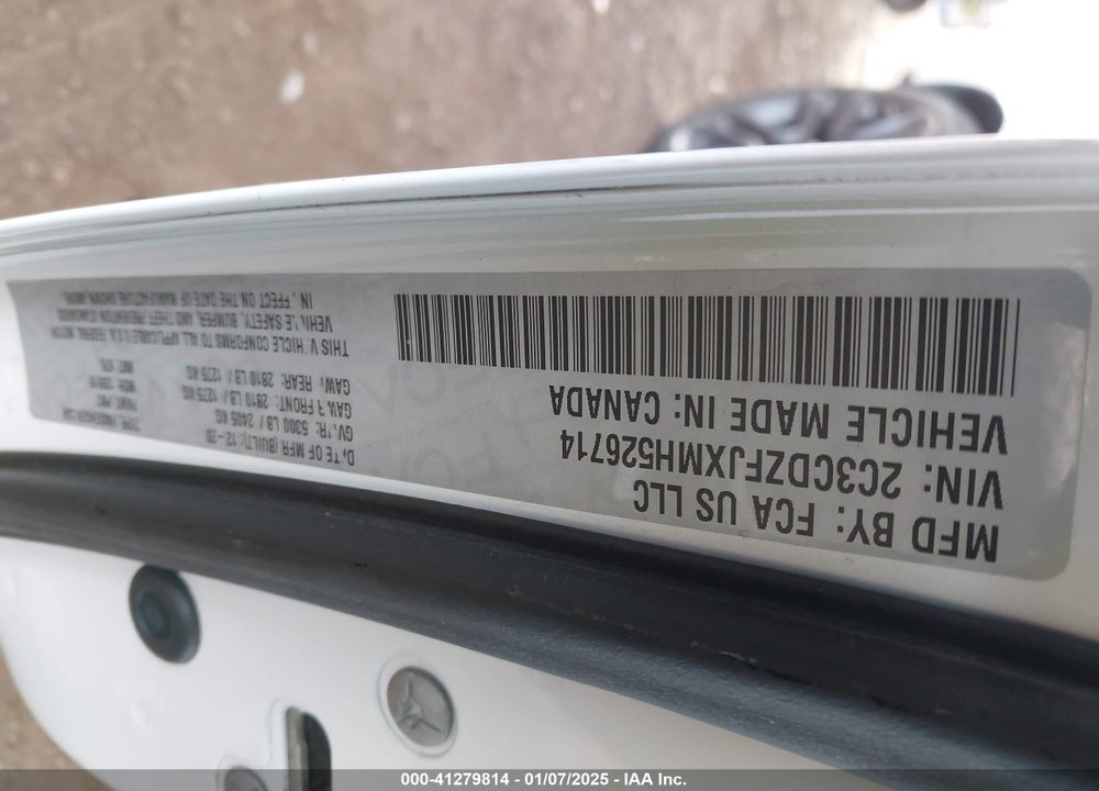 2021 DODGE CHALLENGER VIN: 2C3CDZFJXMH526714