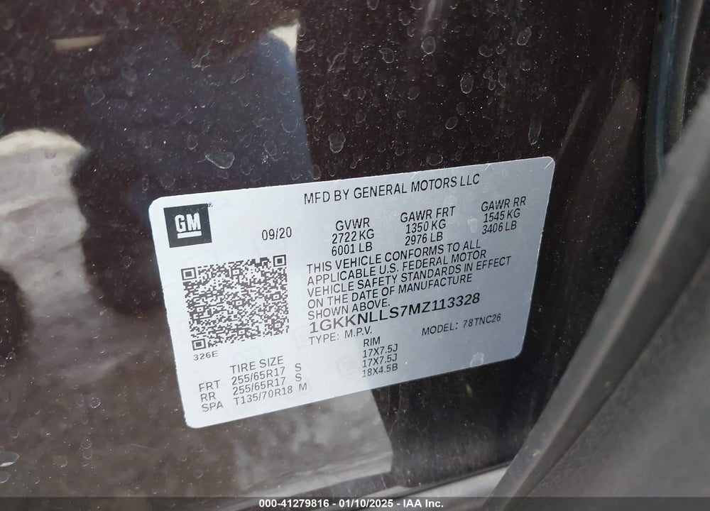 2021 GMC ACADIA AWD AT4 VIN: 1GKKNLLS7MZ113328