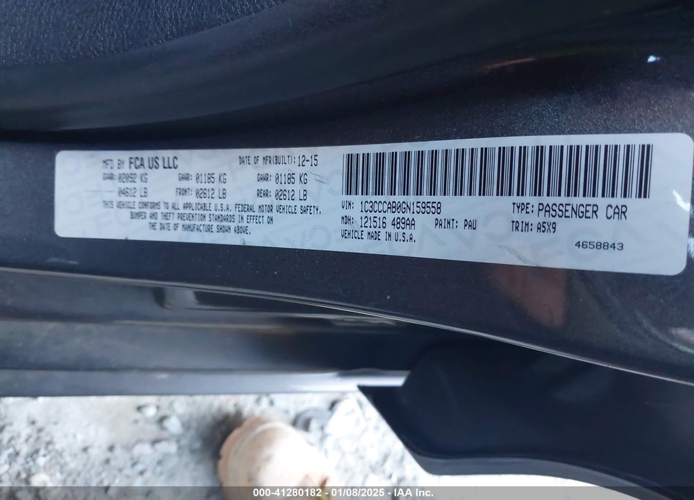 2016 CHRYSLER 200 VIN: 1C3CCCAB0GN159558