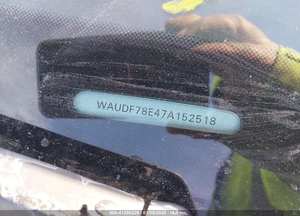 2007 AUDI A4 VIN: WAUDF78E47A152518