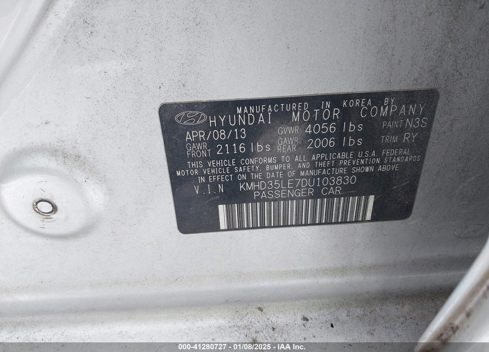 2013 HYUNDAI ELANTRA GT VIN: KMHD35LE7DU103830