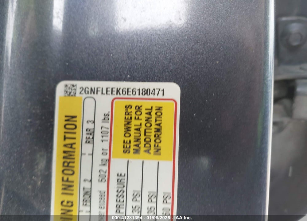 2014 CHEVROLET EQUINOX LS VIN: 2GNFLEEK6E6180471