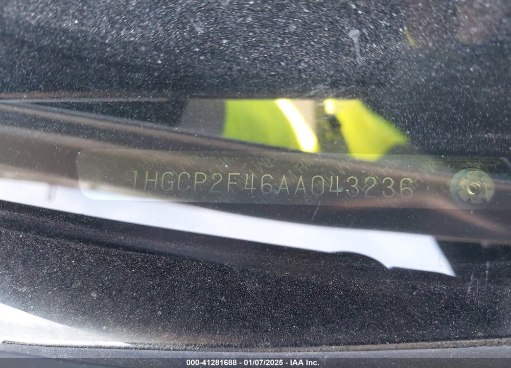 2010 HONDA ACCORD VIN: 1HGCP2F46AA043236