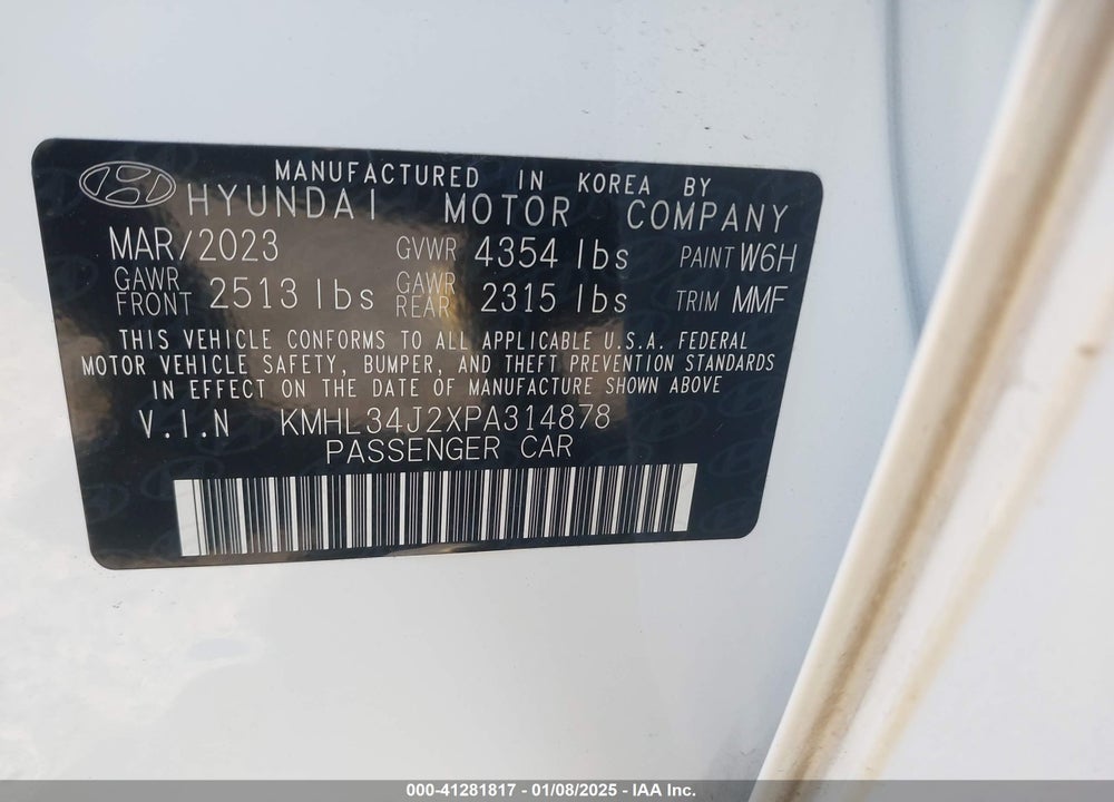 2023 HYUNDAI SONATA VIN: KMHL34J2XPA314878