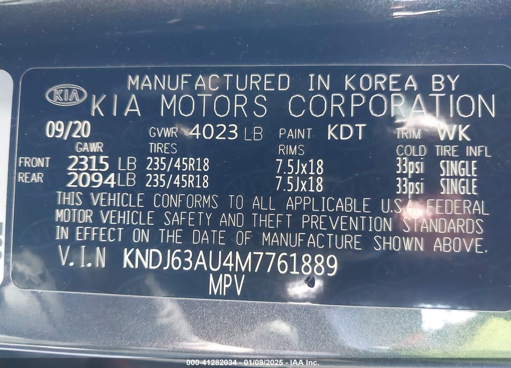 2021 KIA SOUL VIN: KNDJ63AU4M7761889