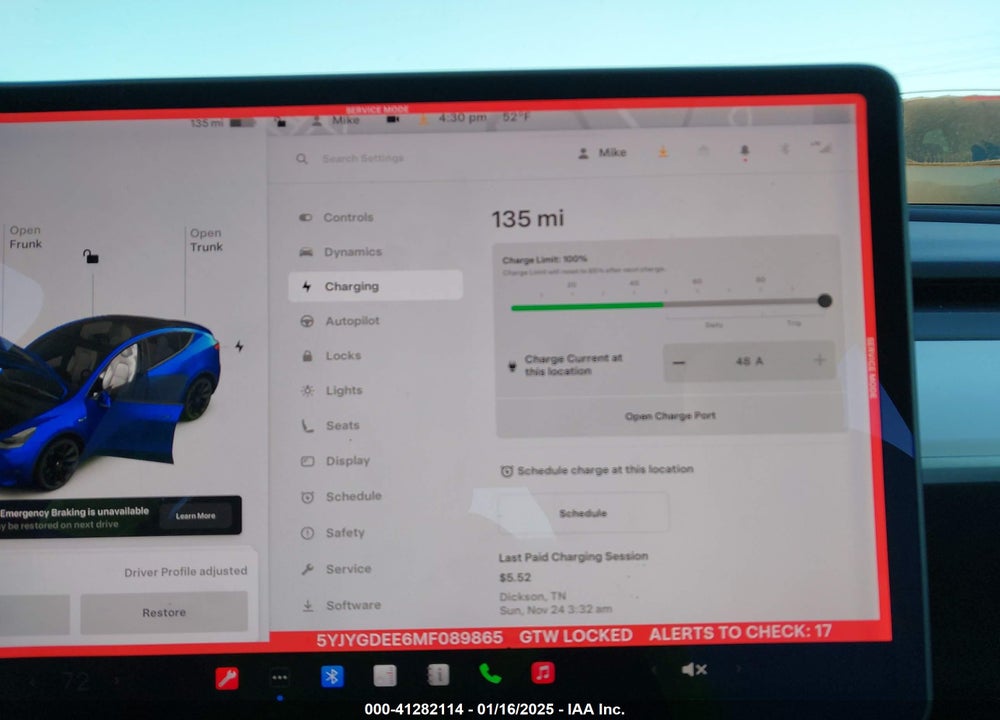 2021 TESLA MODEL Y LONG RANGE DUAL MOTOR ALL-WHEEL DRIVE VIN: 5YJYGDEE6MF089865
