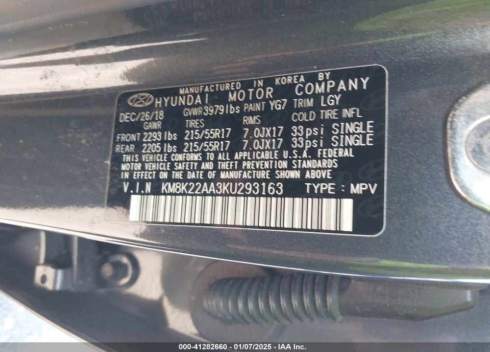 2019 HYUNDAI KONA SEL VIN: KM8K22AA3KU293163