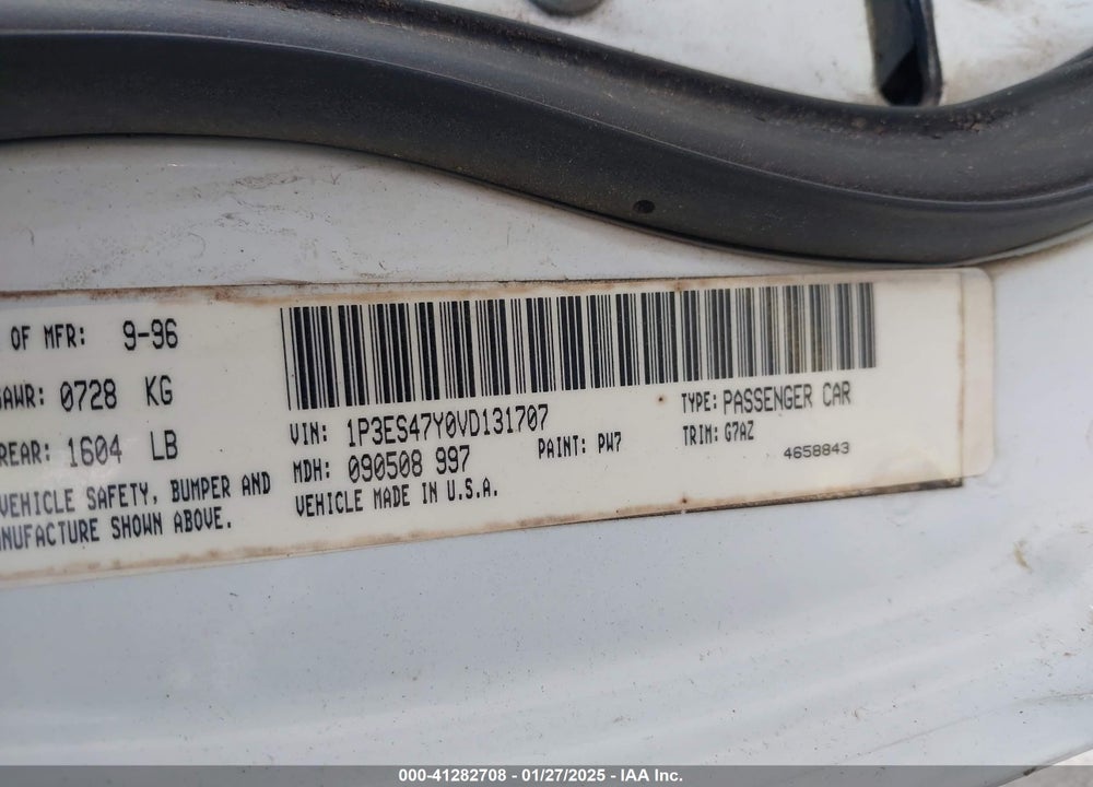 1999 DODGE NEON HIGHLINE VIN: 3B3ES47CXXT200471