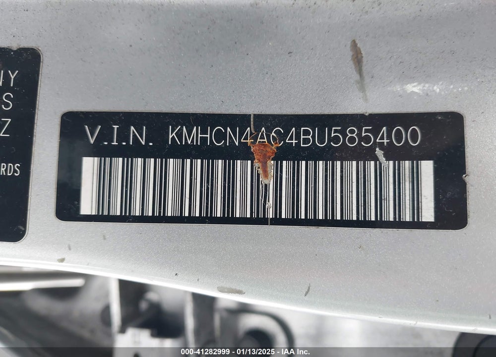 2011 HYUNDAI ACCENT VIN: KMHCN4AC4BU585400