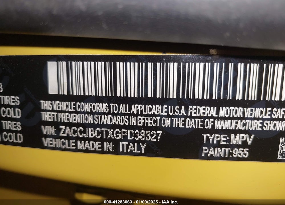 2016 JEEP RENEGADE TRAILHAWK VIN: ZACCJBCTXGPD38327