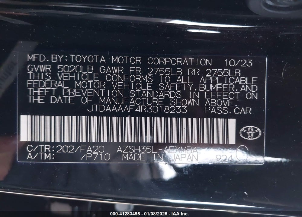 2024 TOYOTA CROWN VIN: JTDAAAAF4R3018233