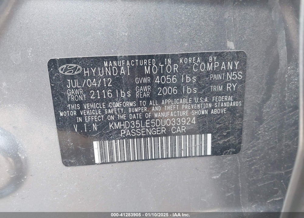 2013 HYUNDAI ELANTRA GT VIN: KMHD35LE5DU033924