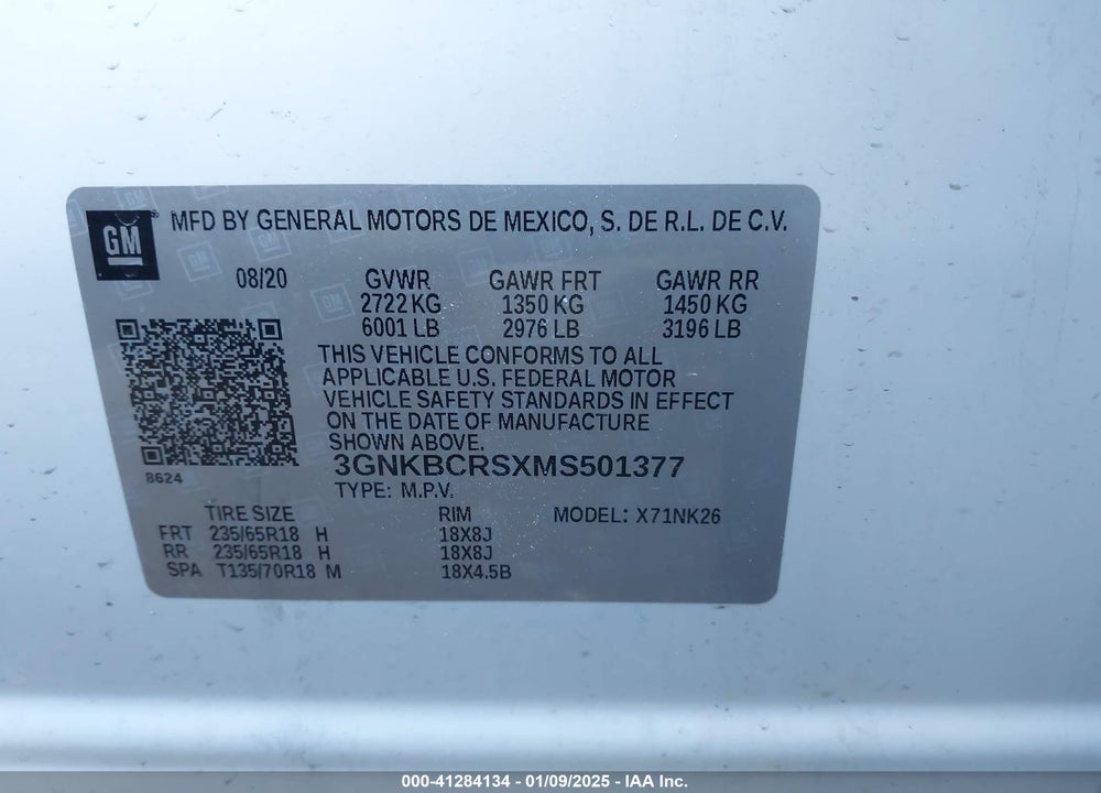 2021 CHEVROLET BLAZER FWD 2LT VIN: 3GNKBCRSXMS501377