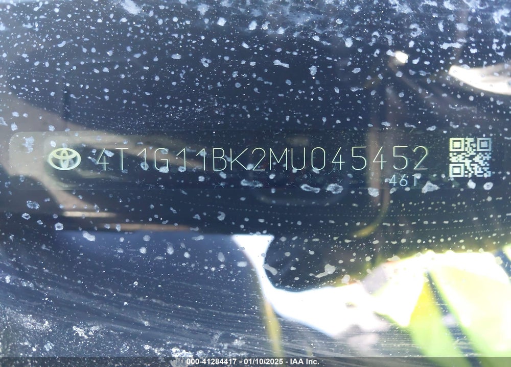 2021 TOYOTA CAMRY VIN: 4T1G11BK2MU045452