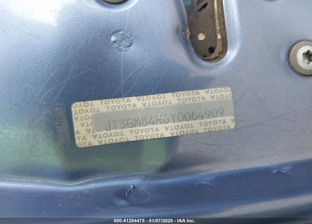 2000 TOYOTA 4RUNNER VIN: JT3GM84R6Y0064909