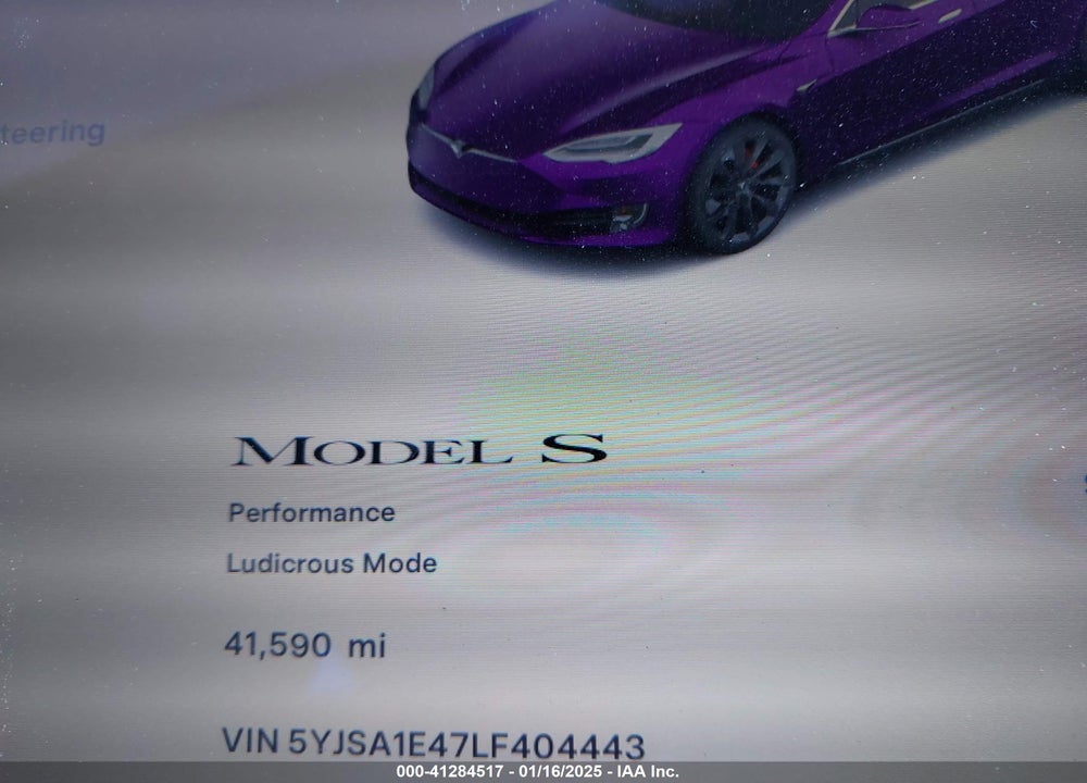 2020 TESLA MODEL S VIN: 5YJSA1E47LF404443
