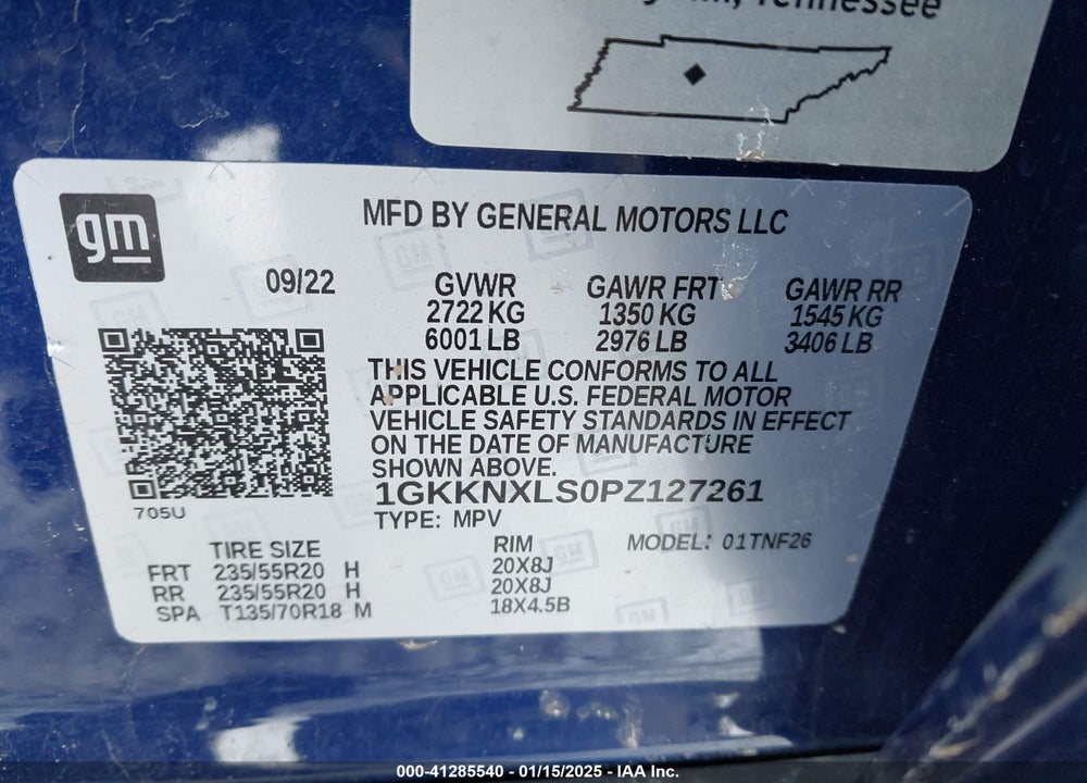 2023 GMC ACADIA AWD DENALI VIN: 1GKKNXLS0PZ127261
