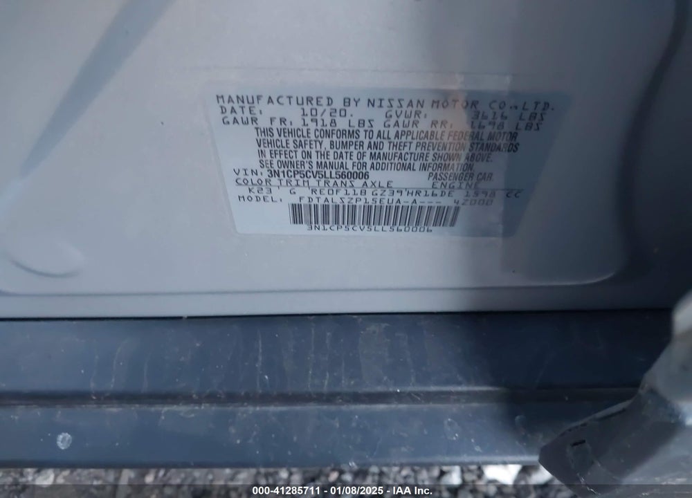 2020 NISSAN KICKS VIN: 3N1CP5CV5LL560006