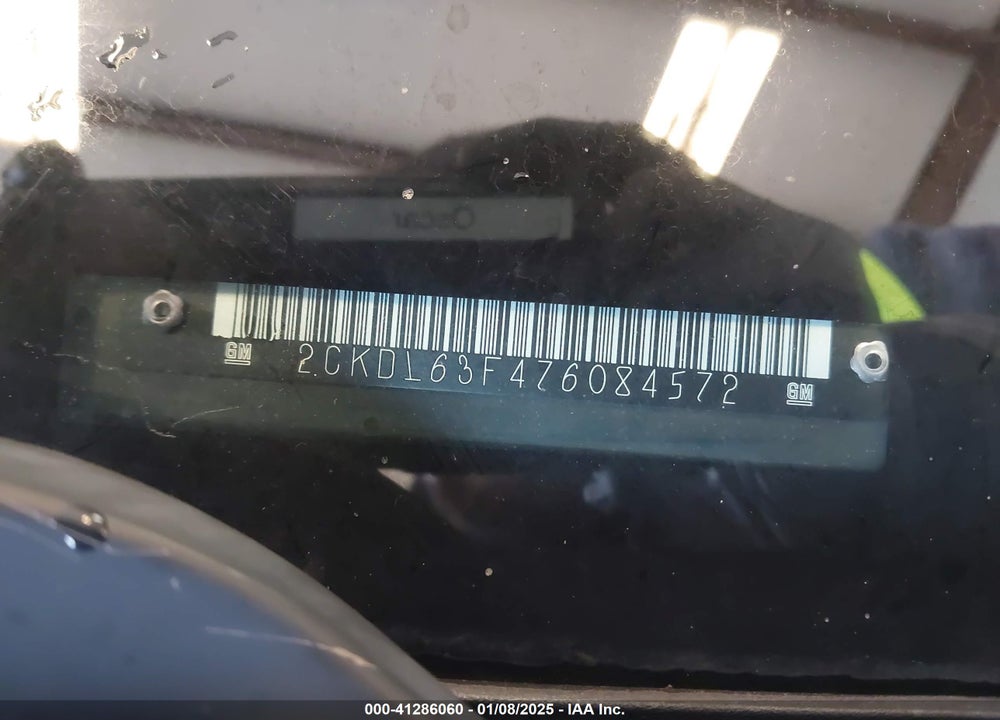 2007 PONTIAC TORRENT VIN: 2CKDL63F476084572