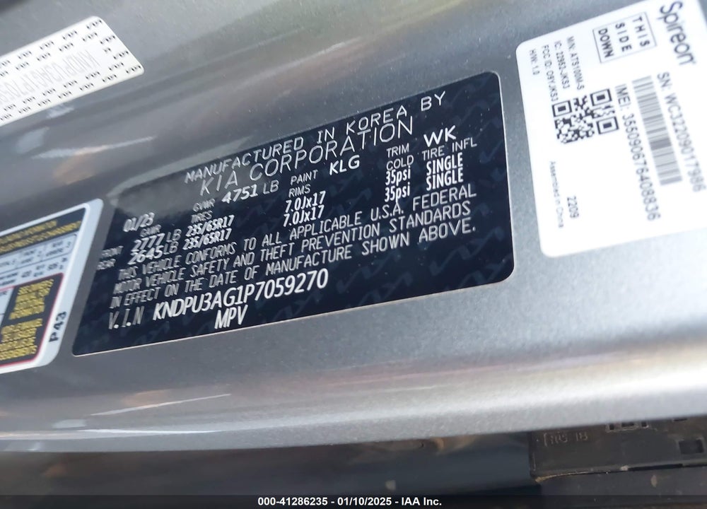 2023 KIA SPORTAGE HYBRID LX VIN: KNDPU3AG1P7059270