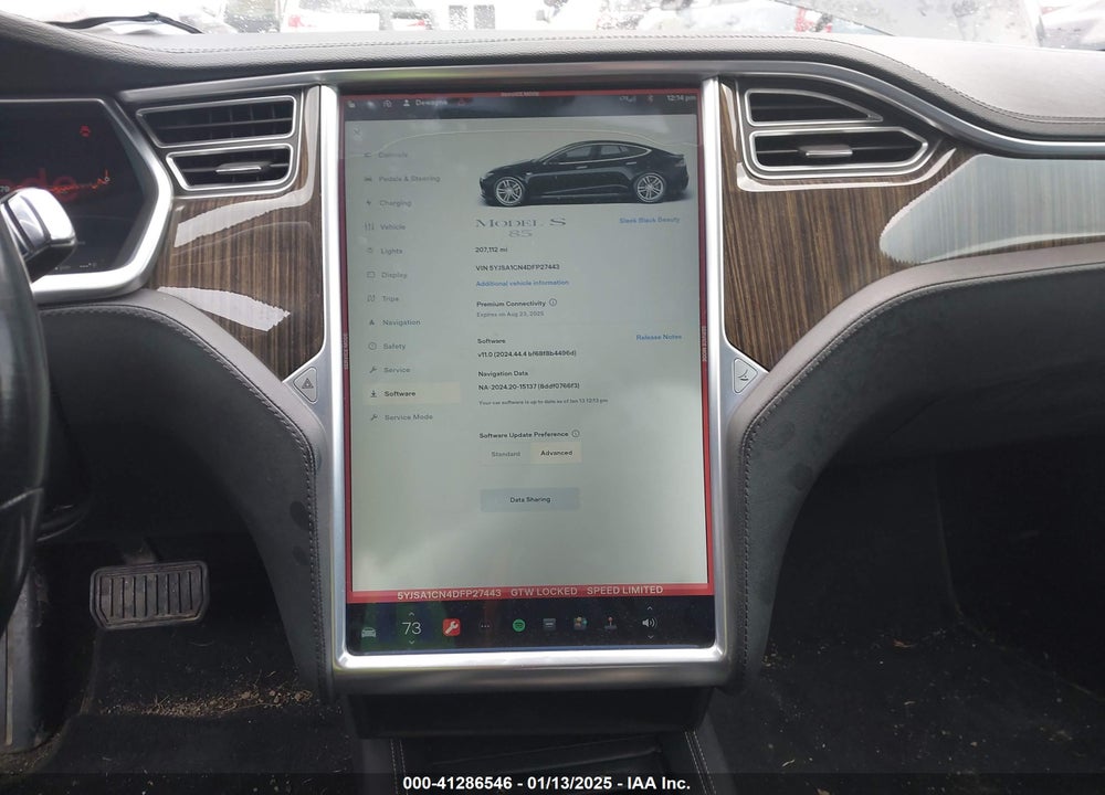 2013 TESLA MODEL S VIN: 5YJSA1CN4DFP27443