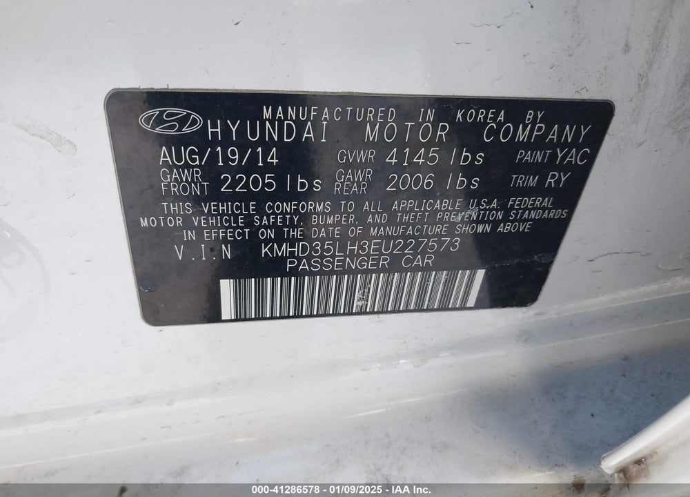 2014 HYUNDAI ELANTRA GT VIN: KMHD35LH3EU227573