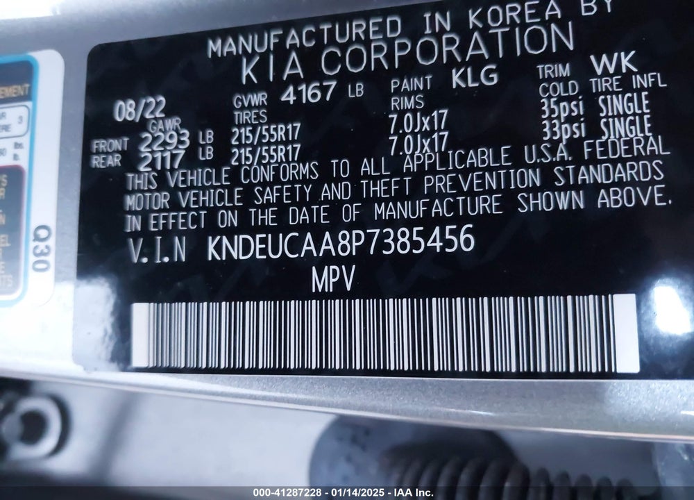 2023 KIA SELTOS S VIN: KNDEUCAA8P7385456