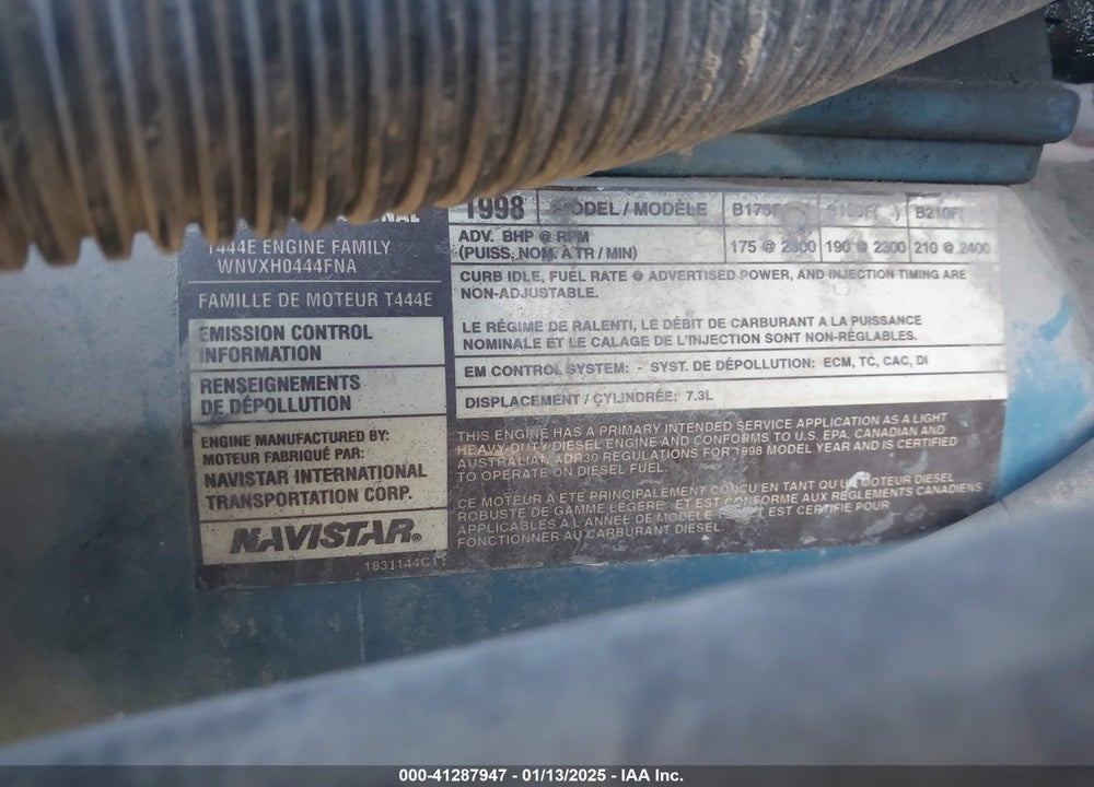 1999 INTERNATIONAL 4000 4700 VIN: 1HTSCABM9XH659795