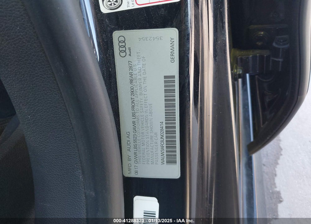 2018 AUDI A7 VIN: WAUW3AFC8JN028414