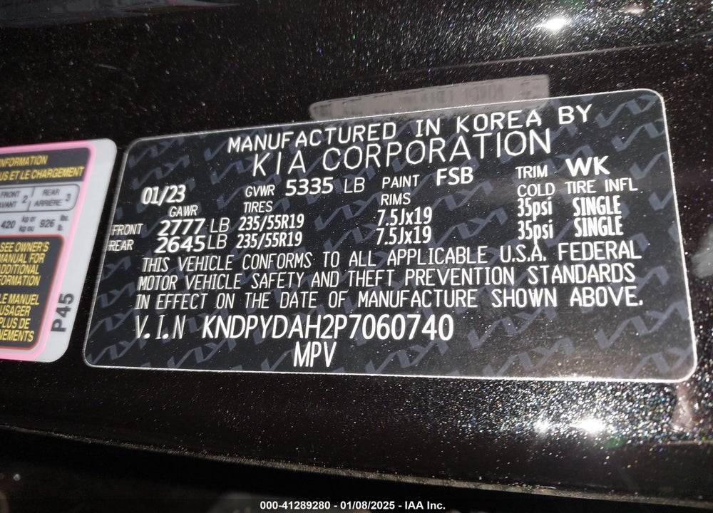 2023 KIA SPORTAGE PLUG-IN HYBRID X-LINE VIN: KNDPYDAH2P7060740