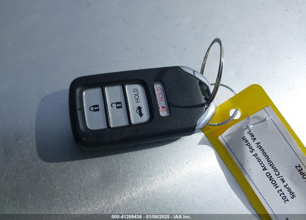 2022 HONDA ACCORD VIN: 1HGCV1F30NA038093