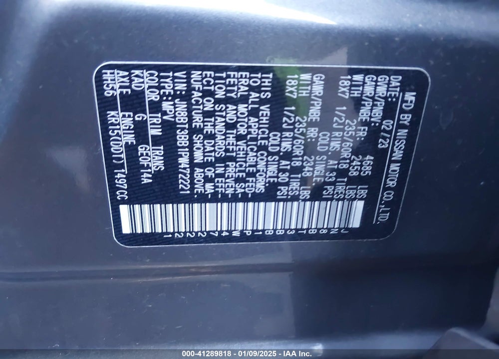 2023 NISSAN ROGUE SV INTELLIGENT AWD VIN: JN8BT3BB1PW472221